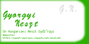 gyorgyi neszt business card
